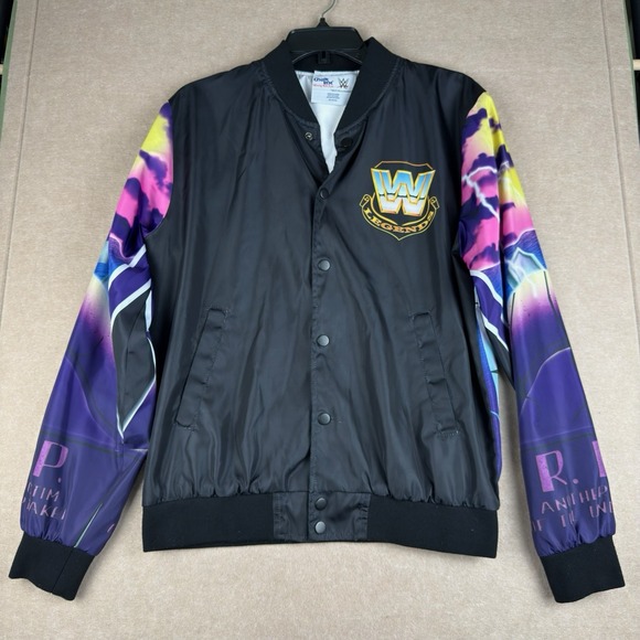 WWE Undertaker Legends Chalk Line Jacket Men S Black Multicolor Graphic RIP - Picture 1 of 16